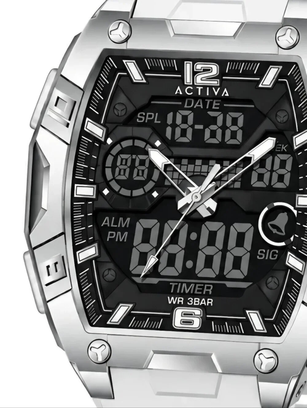 Actival Venzis X Invicta Digital Men's Watch - 50mm. White (ACW8131-001)